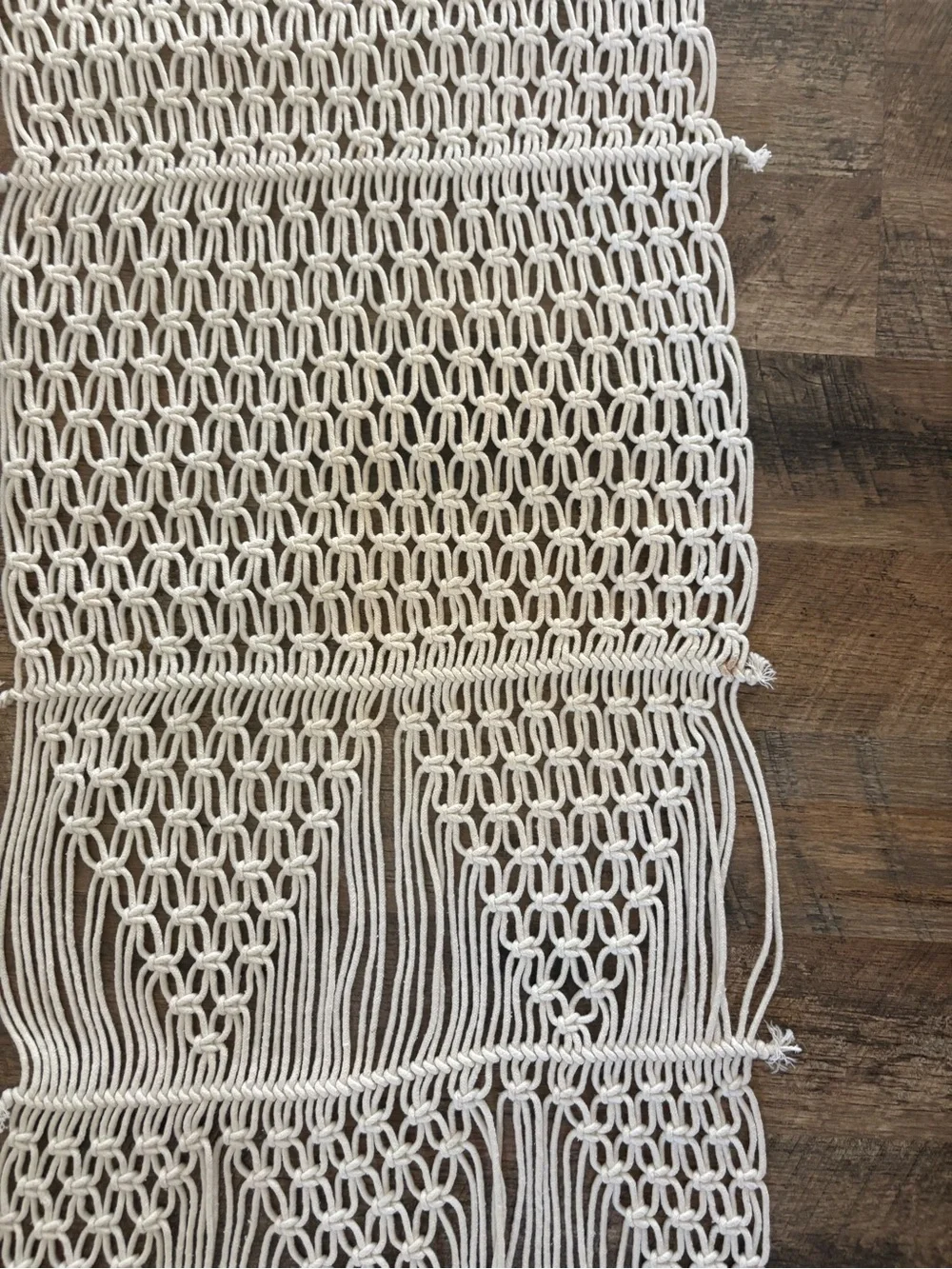 Threshold Cream Macrame Table Runner 5’10”